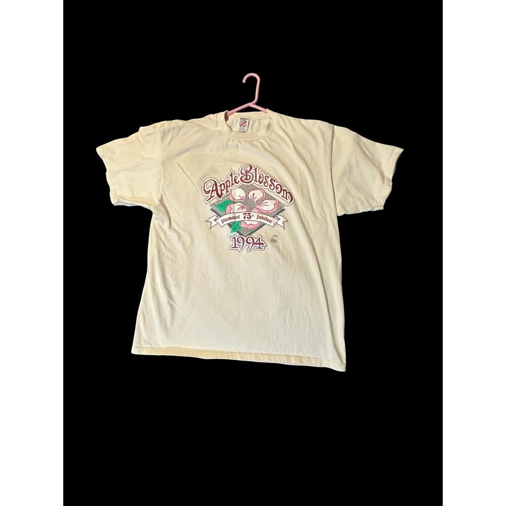 Vintage Apple Blossom 1994 T Shirt Wenatchee WA 75th Diamond Jubliee XXL Beige